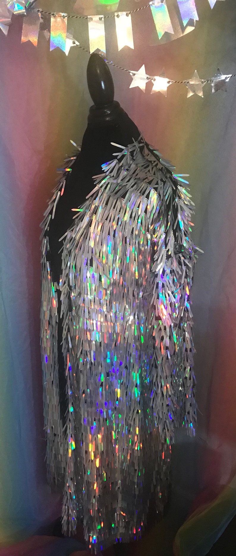 Sword Sequin Robe/ Sequin kimono/ tinsel kimono/ kimono Etsy