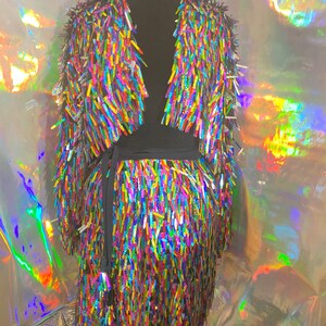 Rainbow Sequin Pride Jacket Pride Jacket Rainbow Cropped - Etsy