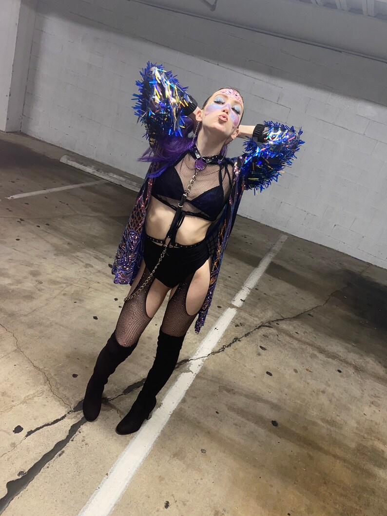 Boho chic jacket Mesh plus Sequin Jacket sequin kimono tinsel jacket Confetti Jacket \u2022 More colors available!