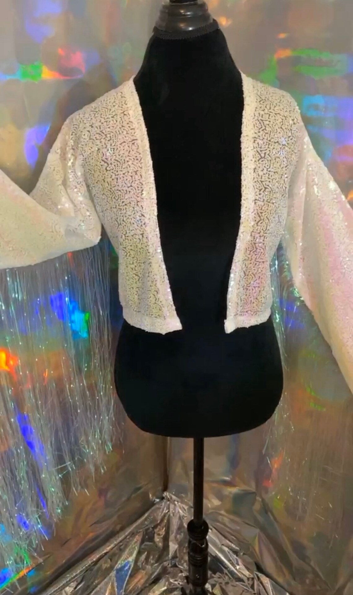 Sequin Fringe Jacket/ tinsel jacket/ Sequin tinsel jacket Etsy