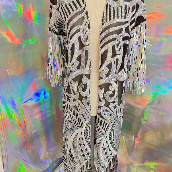 sequin shawl jacket