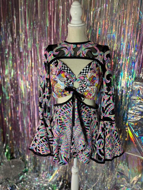 Custom 90s Sequin Dress * Groovy Girl Rave Outfit