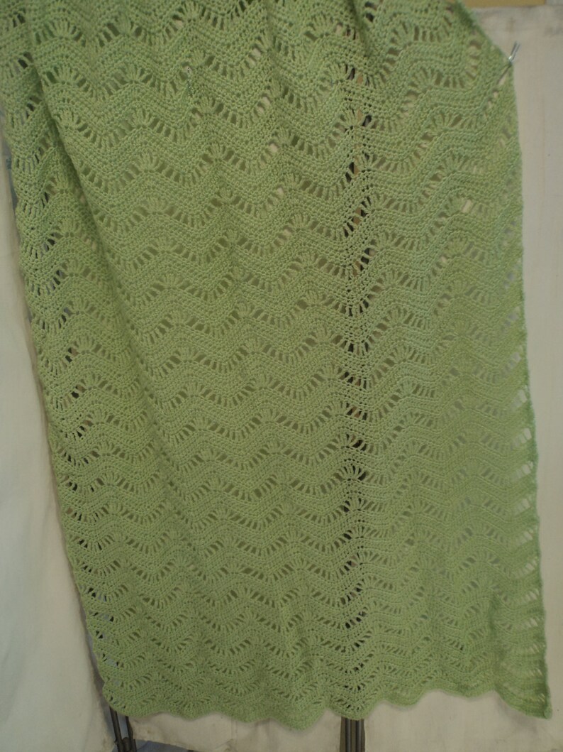 Light Green Ripples or Soft Waves Baby Blanket Etsy