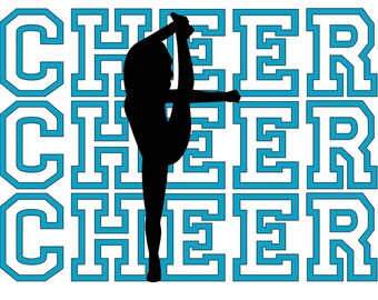 CHEER CHEER CHEER Vinyl sticker, Cheerleader sticker