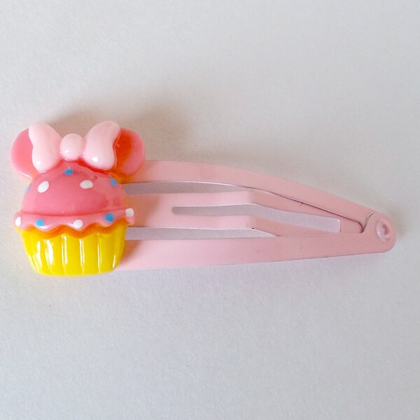 Pink Mouse Cupcake Hair Clip - Decora Clip Decora Hair Clip Decora Fashion Kawaii Barrette Decora Barrette Fairy Kei Barrette Fairy Kei Clip