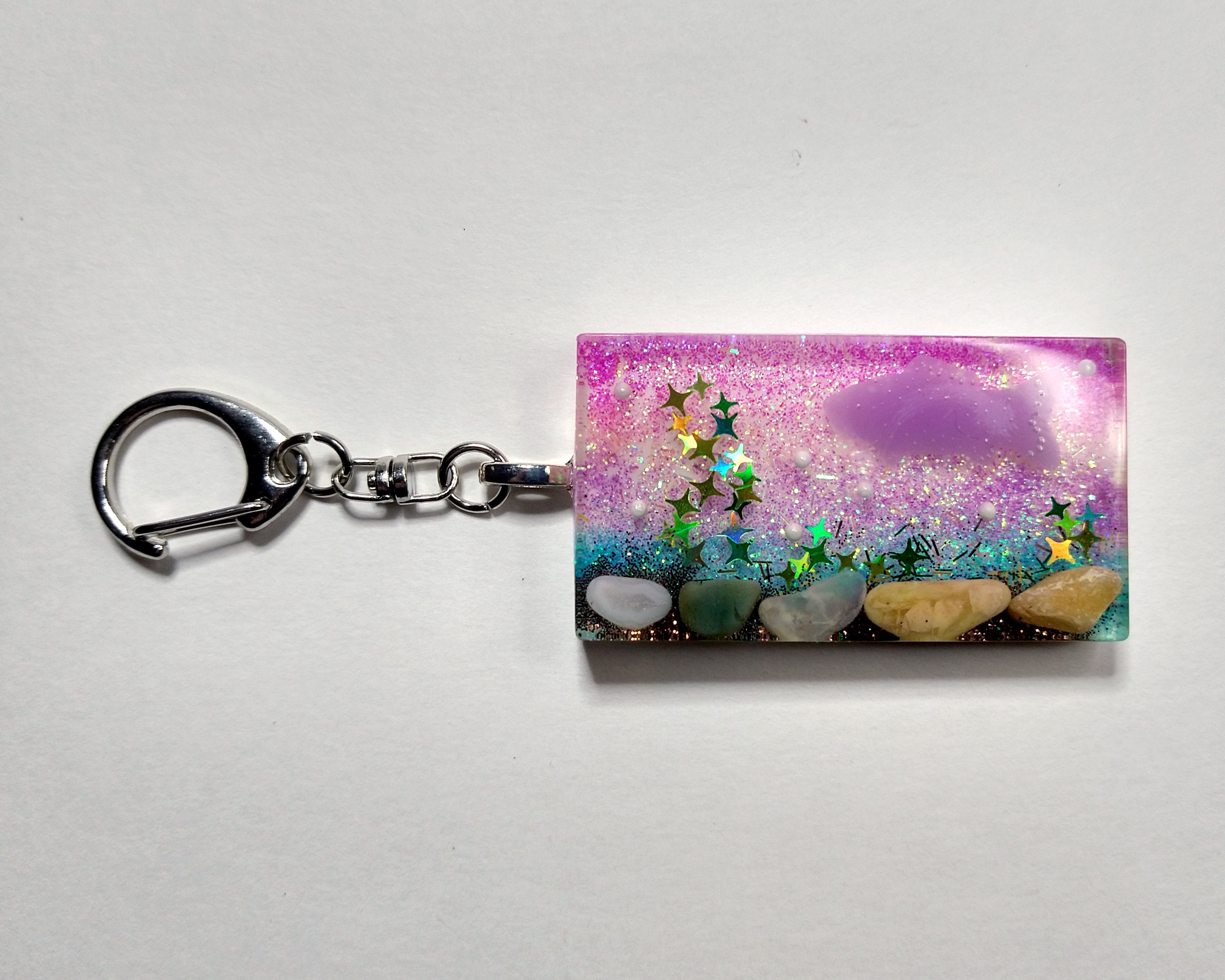 Vaporwave Aquarium Resin Keychain Kawaii Keychain Indie Etsy