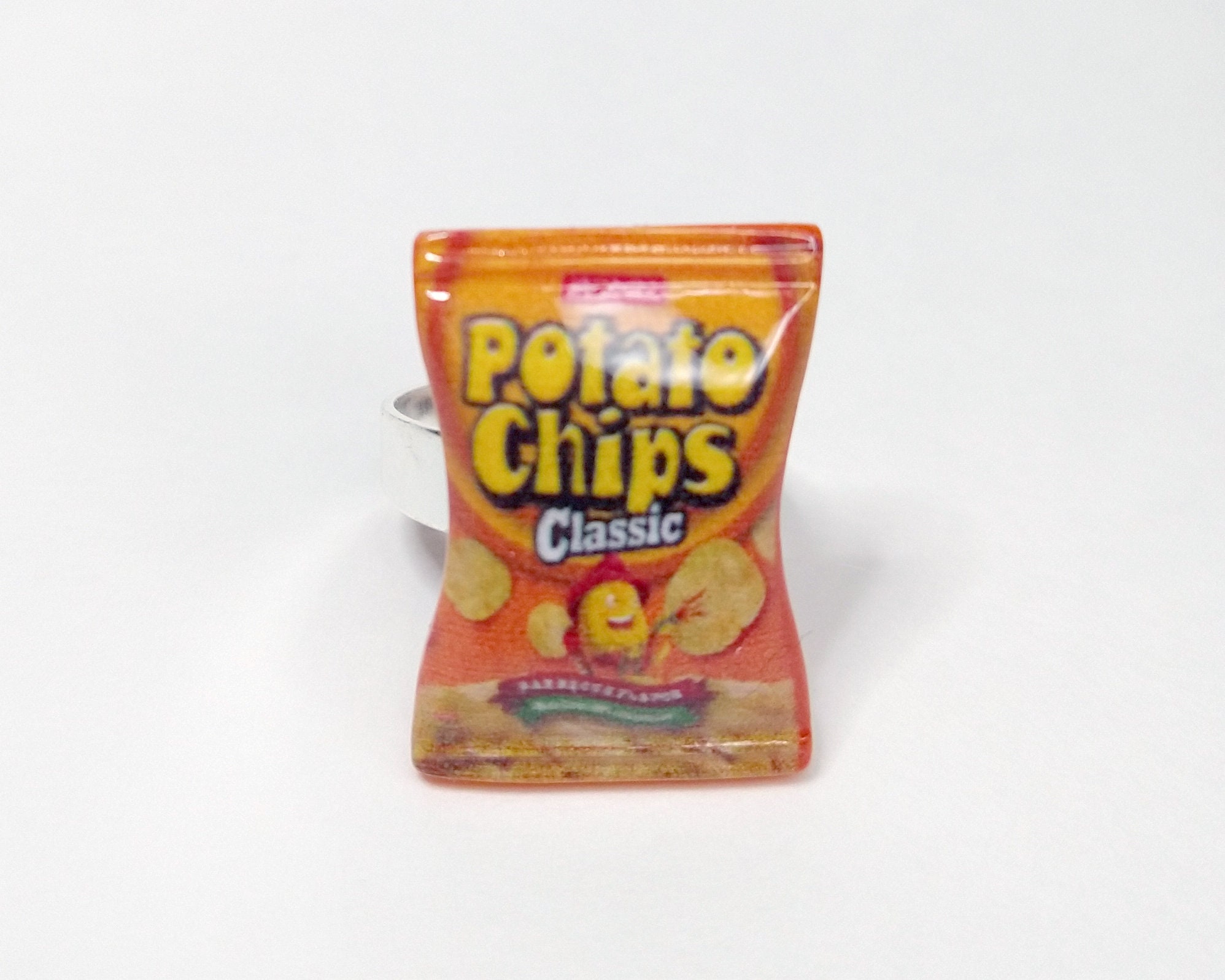 Orange Potato Chip Adjustable Ring Alt Rings Indie Rings Alt Etsy
