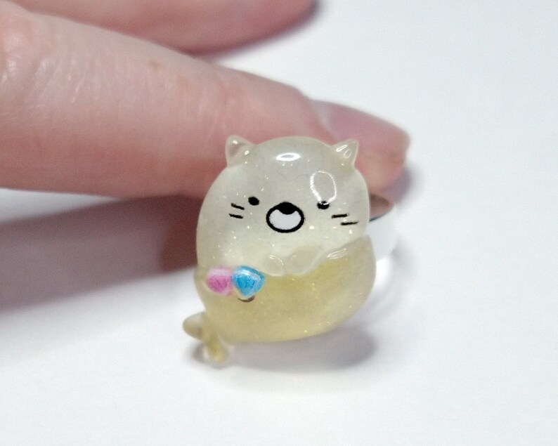Mermaid Kitty Adjustable Ring Kawaii Ring Kawaii Jewelry Etsy