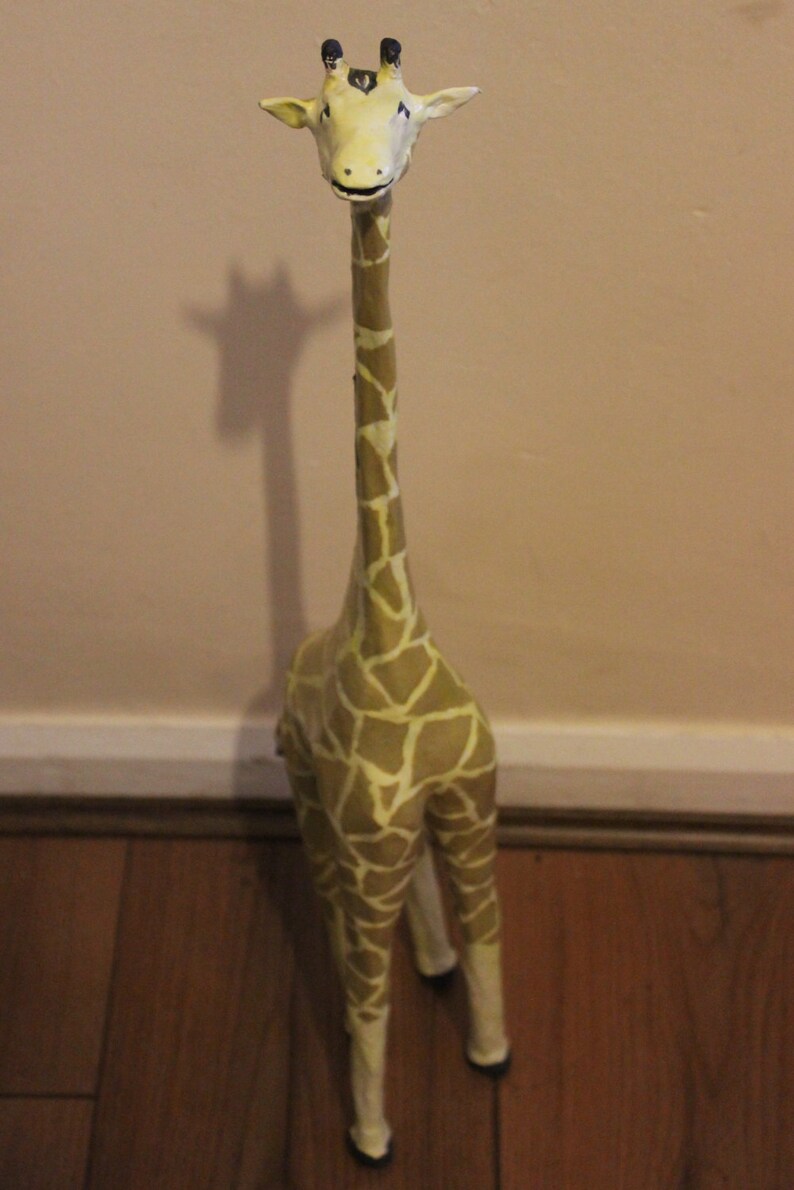 Giraffe sculpture made of paper mache Etsy