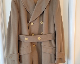 Early WWII Army Officer's Mackinaw Coat - Tagged Size 42 Long, Excellent Condition!