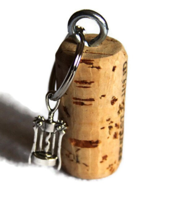 Wine Corks Key Chain Wine Bottle Opener Charm Repurposed Etsy