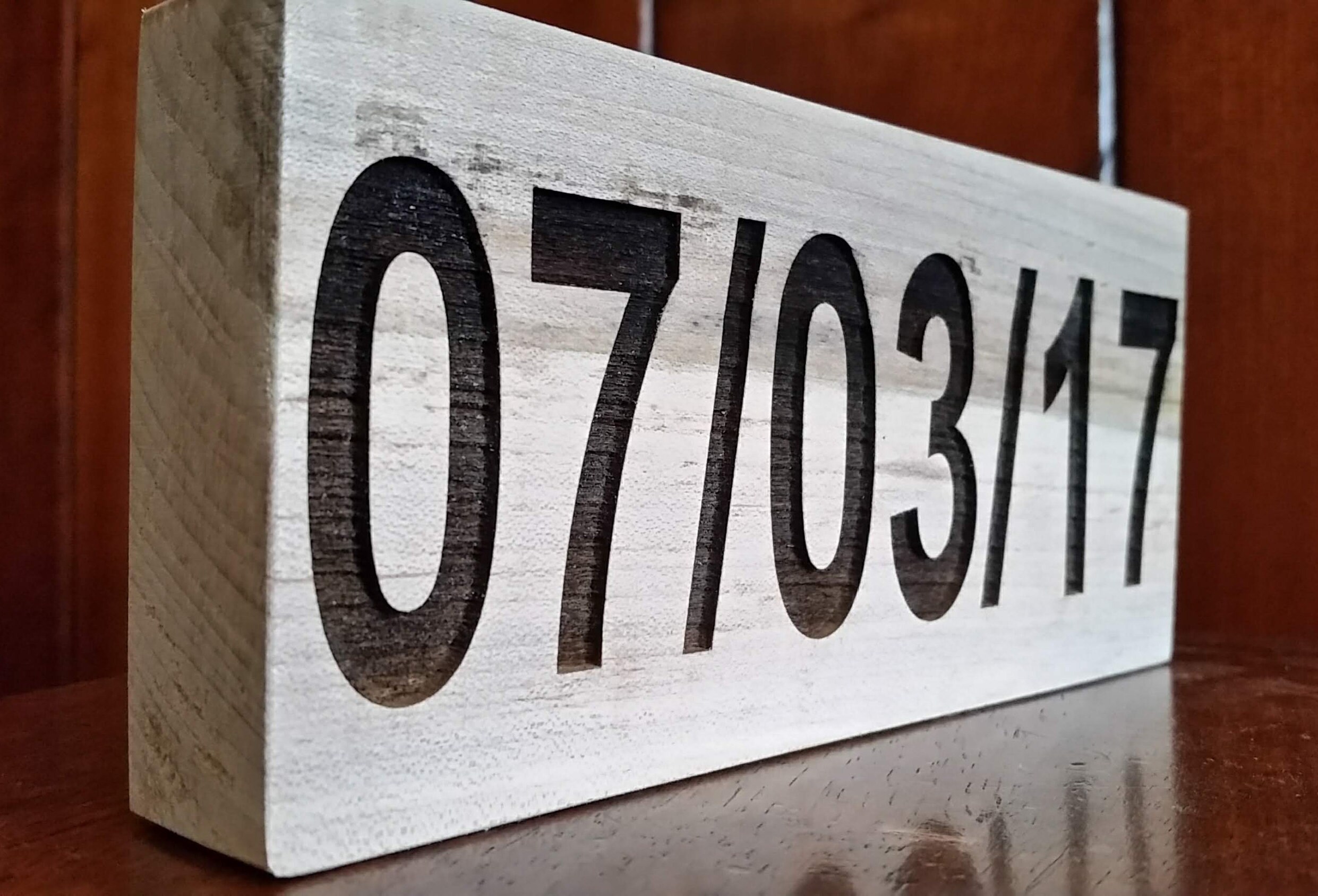 Laser engraved number block Personalized Name Block Wooden Etsy