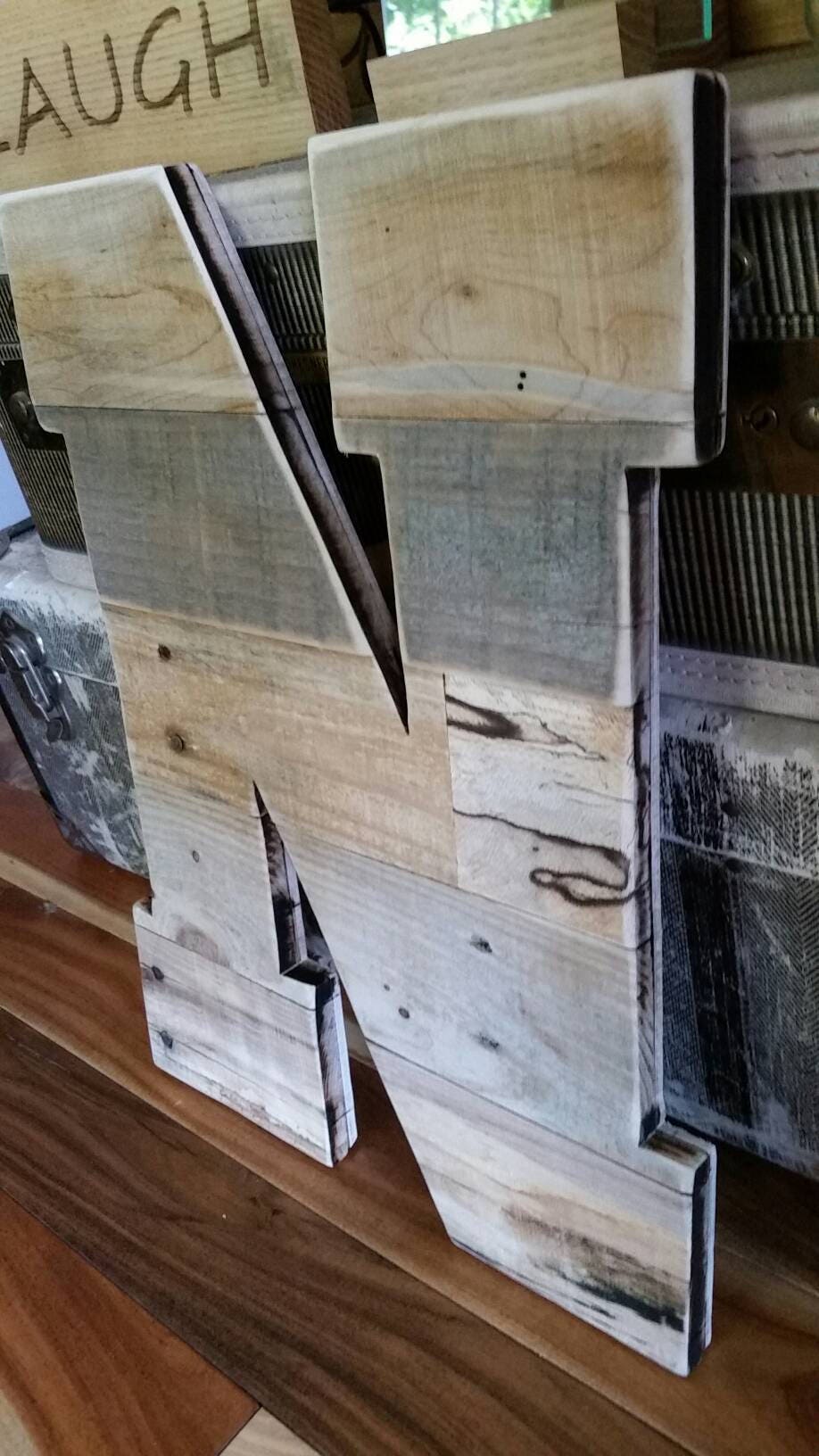 Reclaimed wood Pallet letter large wooden letter Rustic Home Etsy