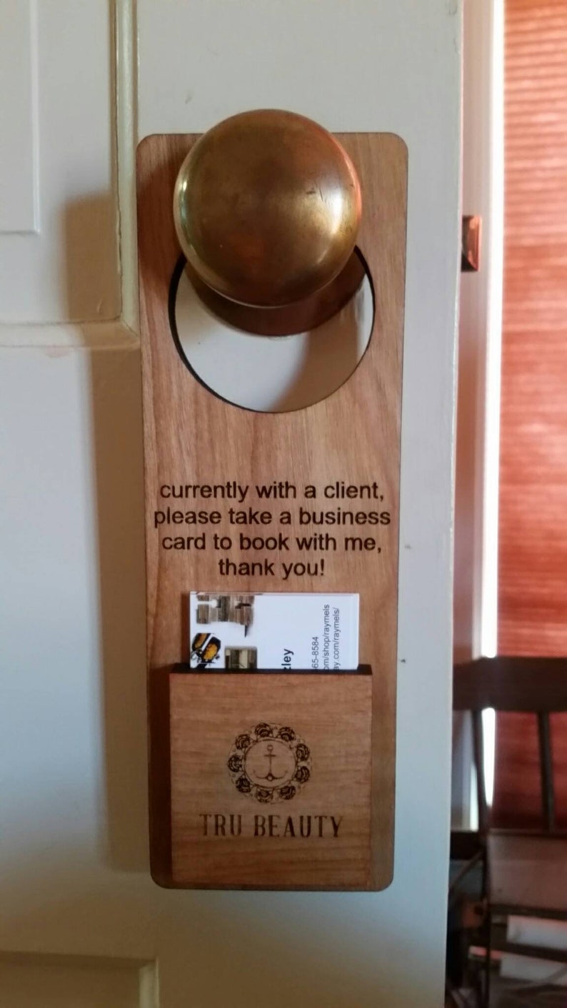 Door hanger for business cards counselor salon attorney Etsy