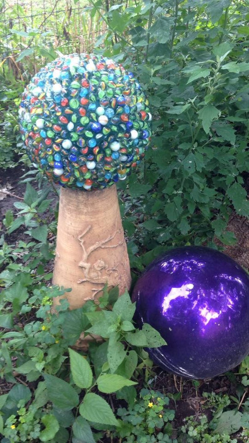 Mosaic Gazing Ball Yard Art Glass Marble Art Bowling Ball Etsy