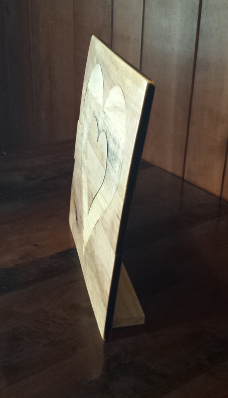 Rustic wood heart wood inlay heart pallet heart reclaimed Etsy