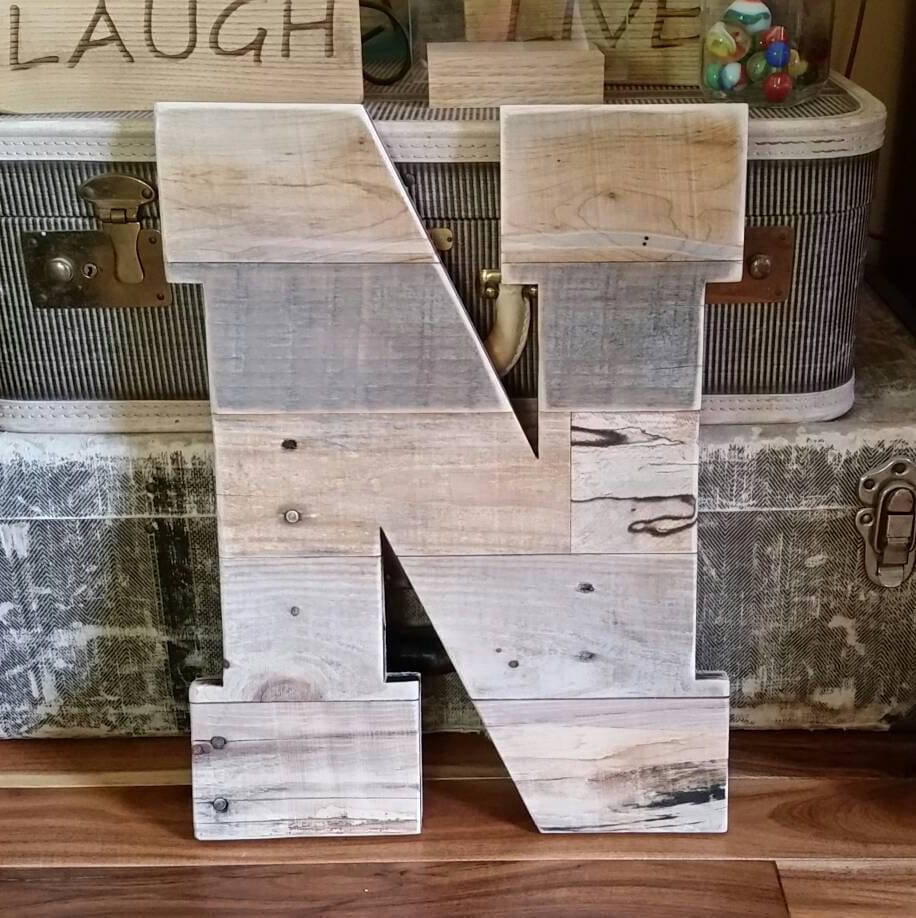 Reclaimed wood Pallet letter large wooden letter Rustic Home Etsy
