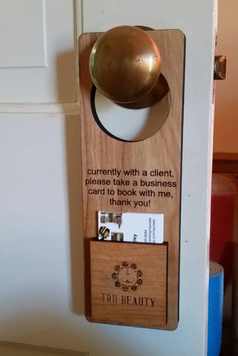 Door hanger for business cards counselor salon attorney Etsy