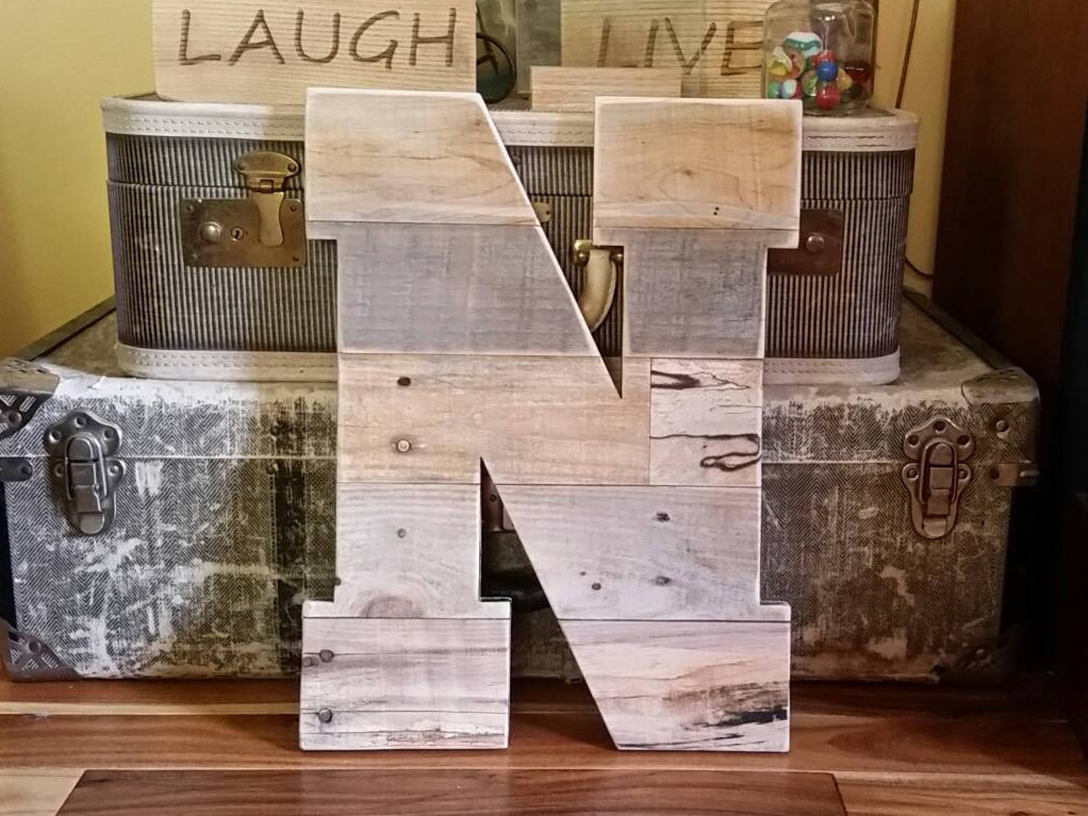 Reclaimed wood Pallet letter large wooden letter Rustic Home Etsy