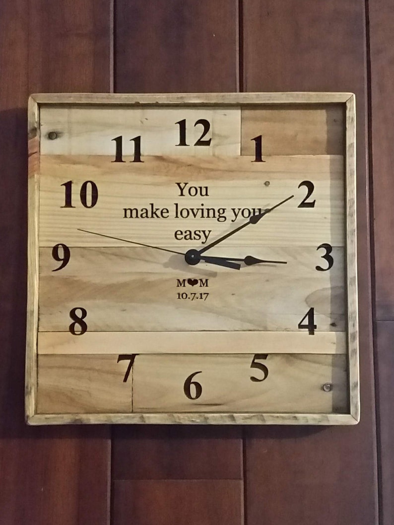 Personalized wedding gift Anniversary Clock reclaimed pallet Etsy