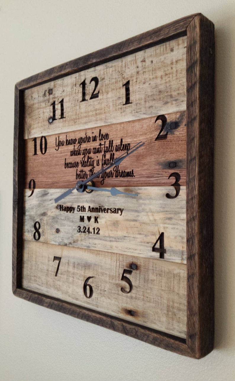Anniversary Clock Anniversary Gifts for Boyfriend 5th Etsy