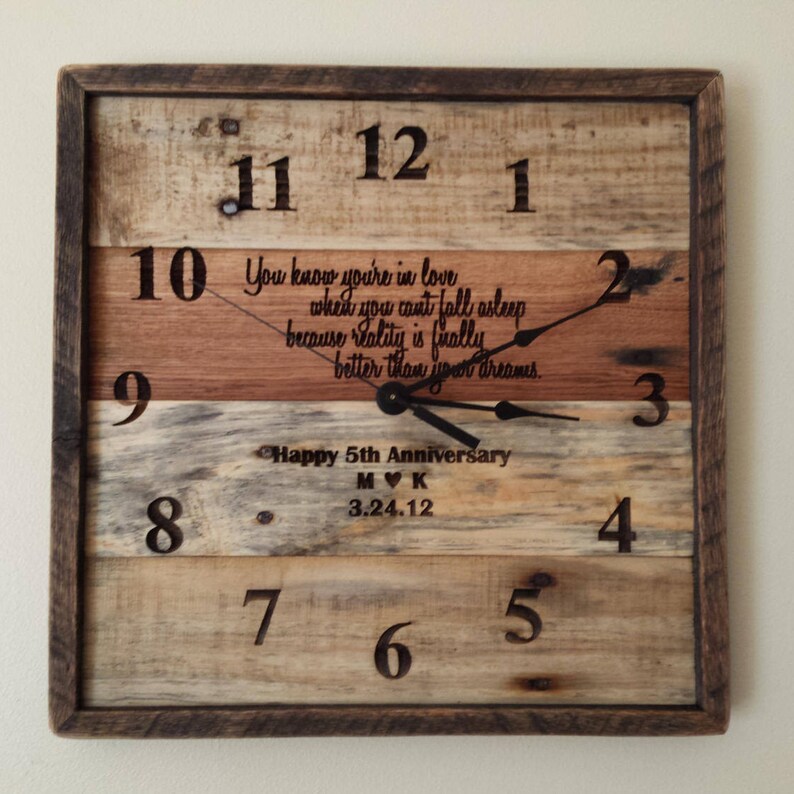 Anniversary Clock Anniversary Gifts for Boyfriend 5th Etsy