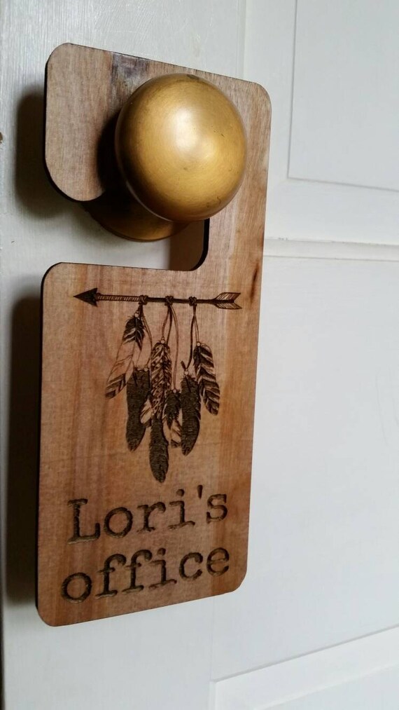 Office Door Hanger Personalized Door Hanger Custom Engraved Etsy