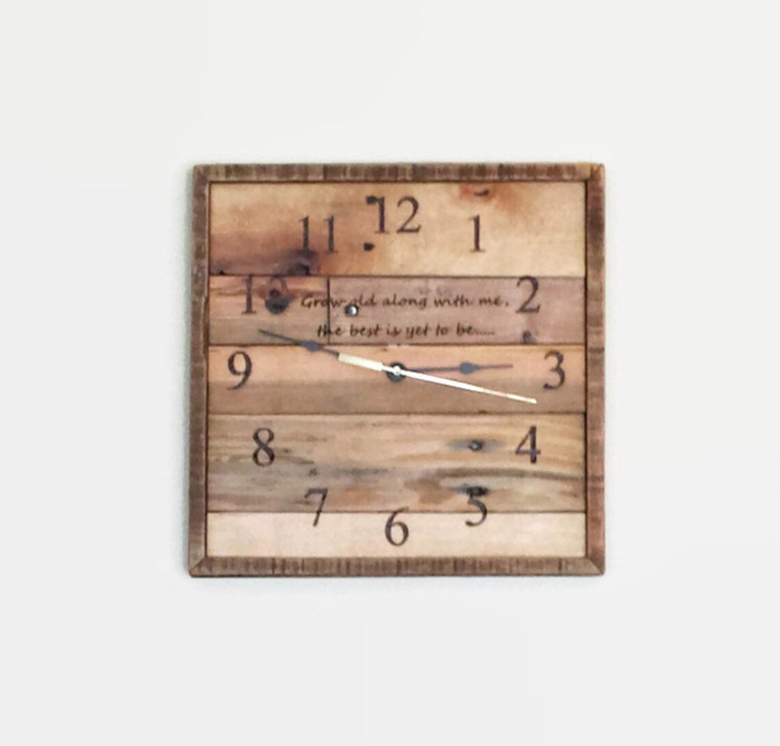 Personalized wedding gift wall clock Rustic Home Decor Etsy