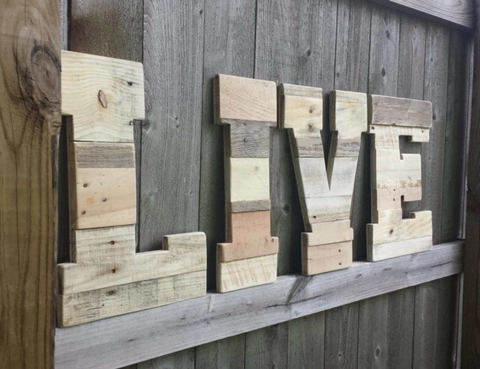 Set of 4 Pallet Letters Choice Letters 16 Reclaimed Etsy