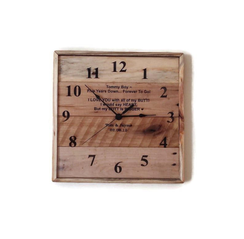 Laser engraved wall clock Anniversary gift boyfriend gift Etsy