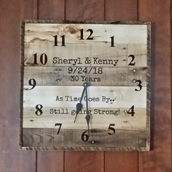 Personalized Anniversary wall clock laser engraved clock Etsy