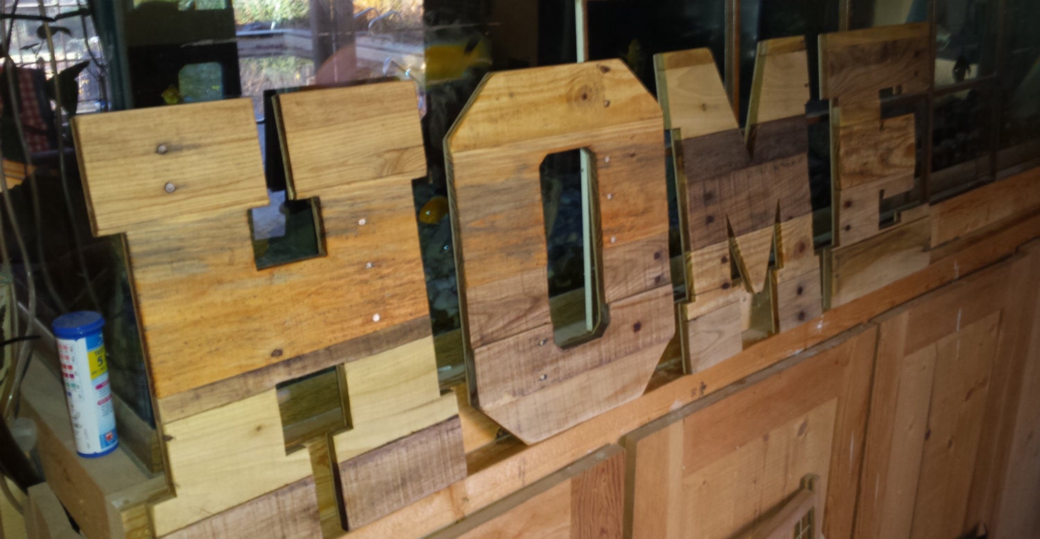 Rustic Word Sign Large Wood Letters Home 16