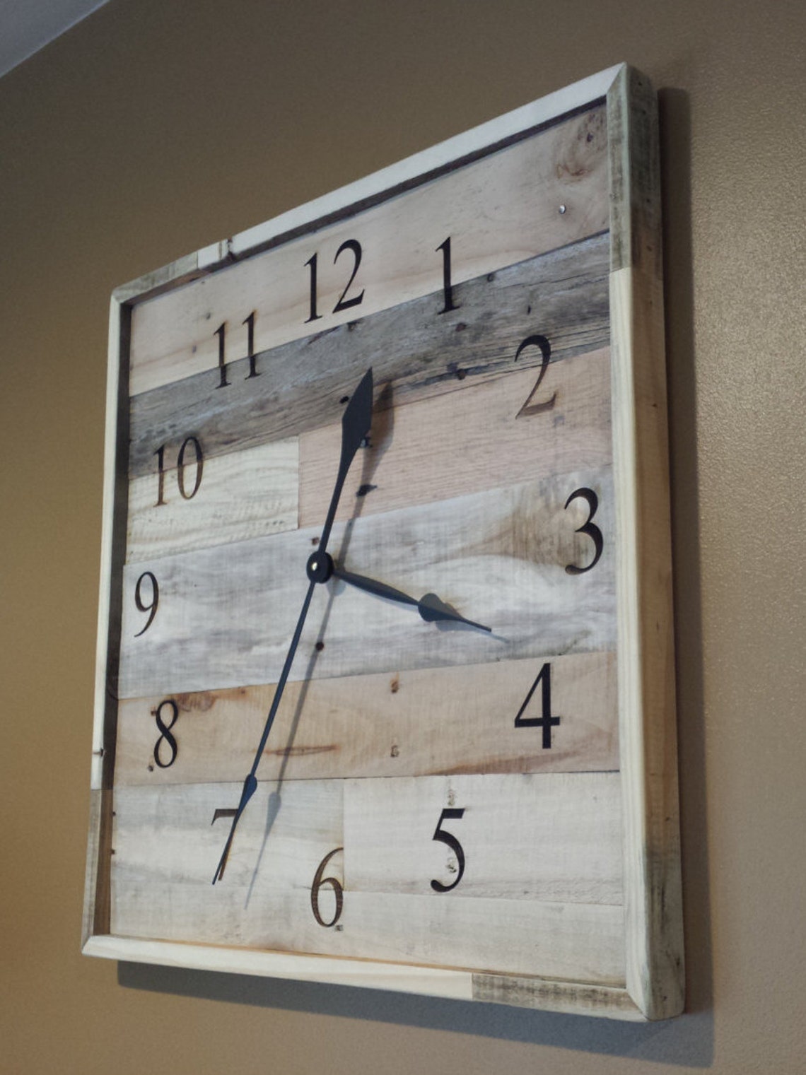 Pallet Wood Clock Large Wall Clock Reclaimed Wood 24 Etsy