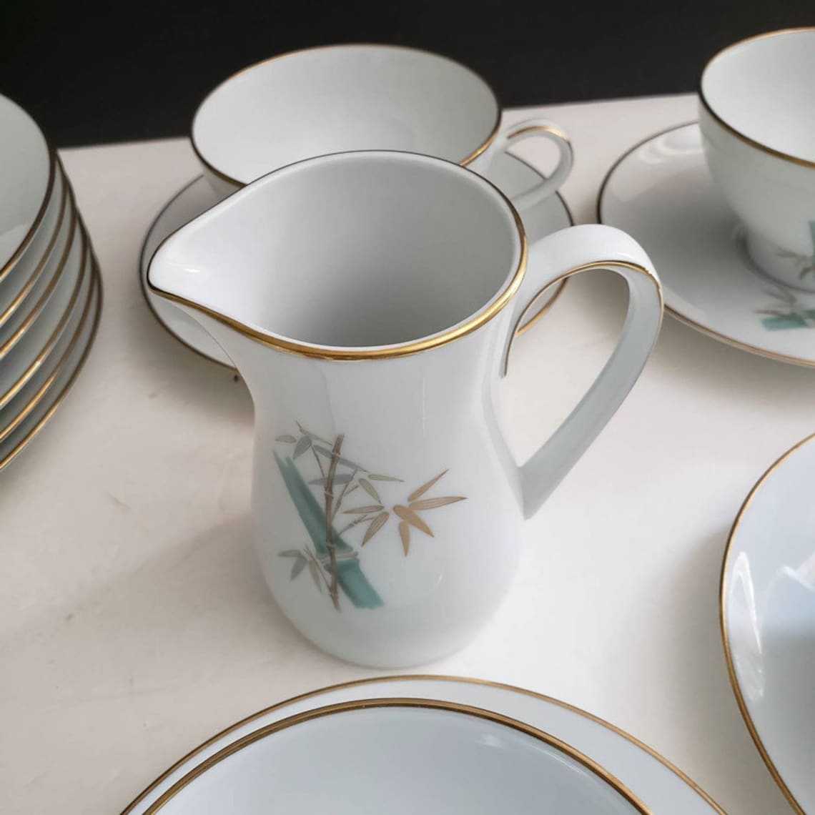 Noritake Oriental Discontinued 1960s China green and gold Etsy