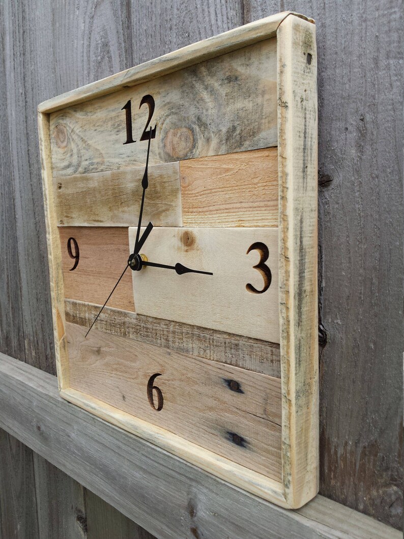 Rustic wall clock Pallet wood clock reclaimed wood rustic Etsy