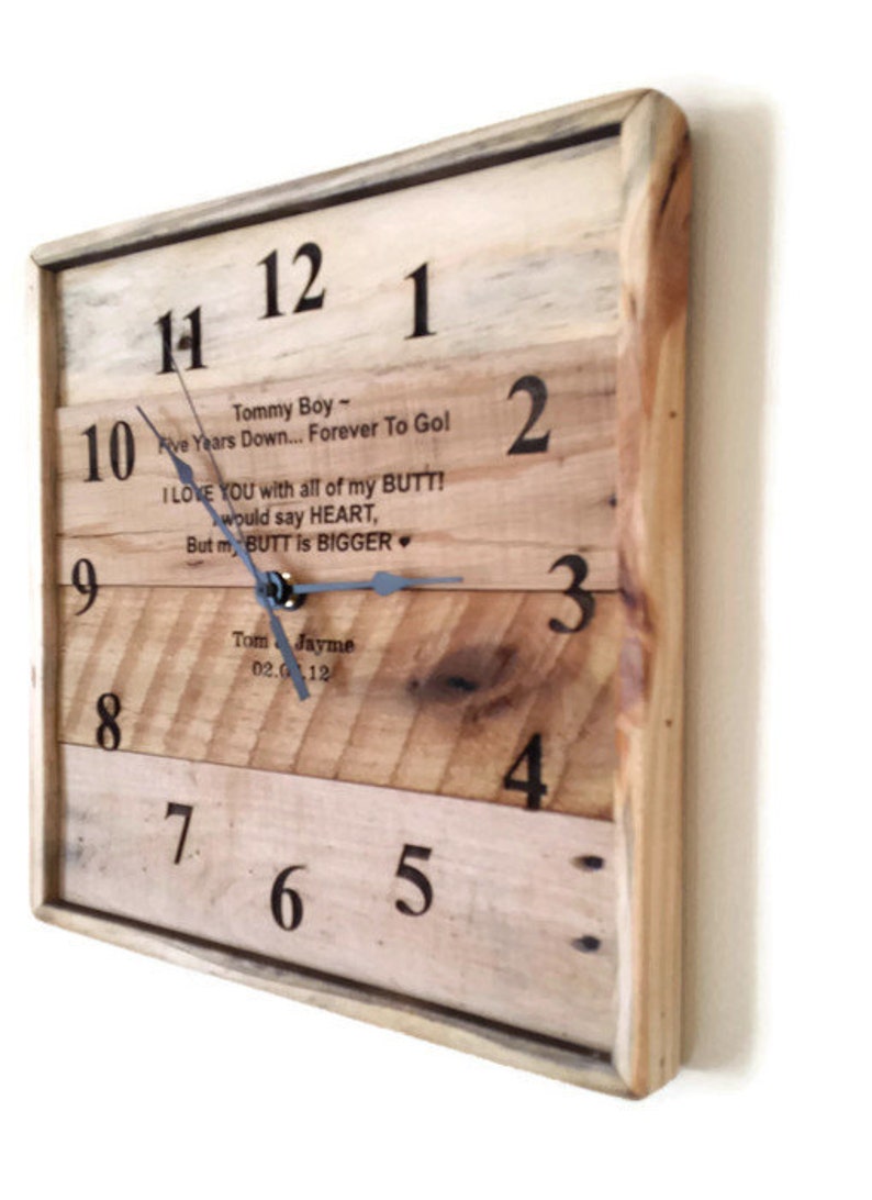 Laser engraved wall clock Anniversary gift boyfriend gift Etsy