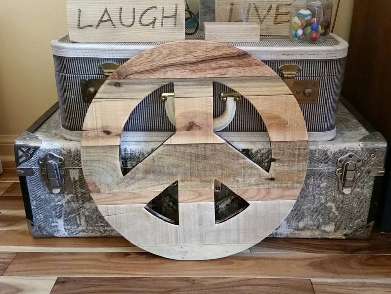 wood Peace Sign Reclaimed Pallet Wood Peace Sign Rustic home decor large wood peace sign Pallet Wood 16