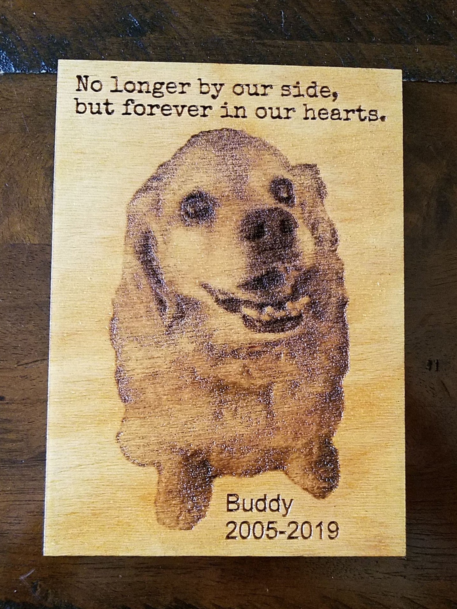 Pet memorial plaque laser engraved wood plaque In memory Etsy