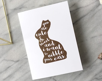 Funny Easter Card, Chocolate Bunny Anniversary Gift
