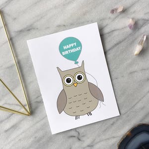 Carte d'anniversaire hibou Carte d'anniversaire drôle Carte d'anniversaire mignonne Carte d'anniversaire animal Carte d'anniversaire forêt Carte d'anniversaire pour enfants Carte d'anniversaire