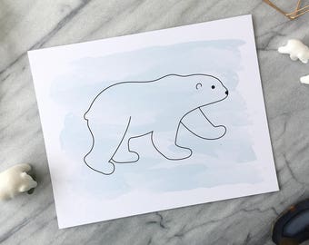 Polar Bear Art Print: Inuit Inspired Nursery Decor