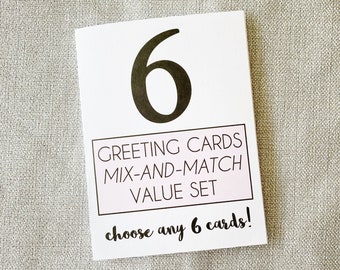 Mix and Match Greeting Card Set: Choose Any 6 Cards