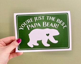 Carte de fête des pères, carte de voeux papa ours, cadeau de fête des pères fait main