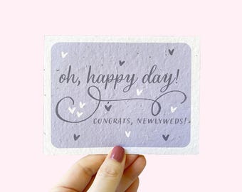 Plantable Seed Paper Wedding Card: Wildflower Congratulations