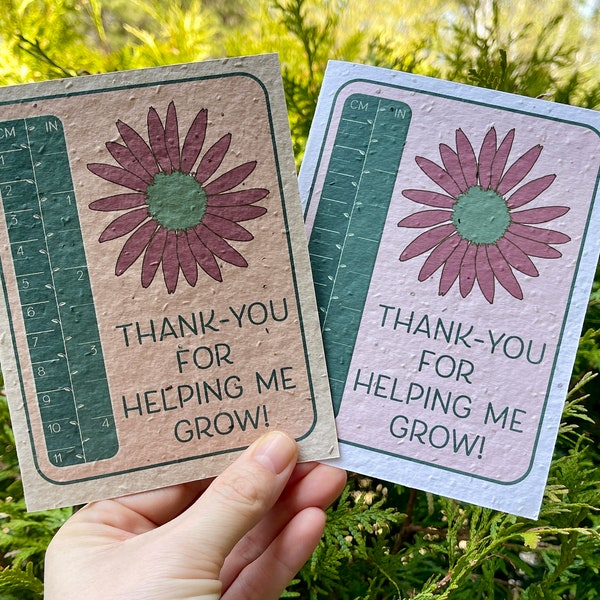 Seed Paper Card, Teacher Gift, Plantable Greeting Card, Wildflower Card, Thank You Card, Caregiver Gift, Babysitter Appreciation