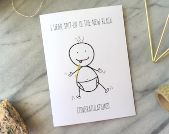 Lustige Baby Karte: Spit-Up is the New black