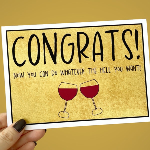 Funny Congratulations Card, Retirement Gift, Quit Your Job Card