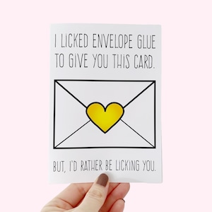 Carte amour drôle, cadeau d'anniversaire sexy, carte de Saint-Valentin coquine, cadeau pour conjoint, carte de voeux faite main