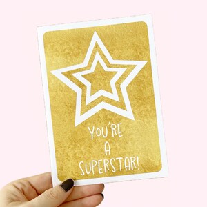 Carte de voeux de félicitations, carte de félicitations pour tous les âges, cadeau de remise des diplômes, vous êtes une superstar
