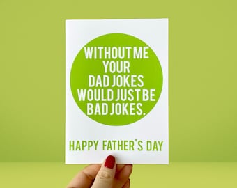 Funny Father's Day Card, Dad Joke Greeting Card, Handmade Father’s Day Gift